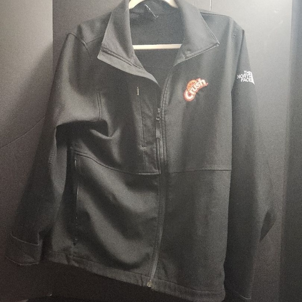 The North Face Orange Crush soda Full-Zip Jacket size Large Black Outdoor Casual